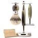 JAG Shaving Luxury Razor Set for Men - Double-Sided Razor Silver Tip Brush Bowl & Leather Case - Perfect Gift for Grooming - Buy Online on GoSupps.com