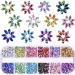 1200 Pieces 12 Colors Shiny Nail Art Rhinestones Horse Eye Rhinestones Flat Back Nail Gems Decorations Supplies with Box