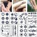 8 Sheets Semi Permanent Tattoo Stickers Plant-Based Premium Henna Tattoo Lasts 1-2 Weeks DIY Waterproof Realistic Sexy Temporary Tattoos Stickers For Women Kids Men Body Art Decoration