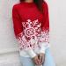 Shop Women's Oversized Reindeer Pattern Christmas Sweater - Cozy Round Neckline & Roll Collar - Ugly Christmas Sweater for Holiday Cheer - Buy Online on GoSupps.com