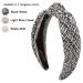 YETASI Tweed Black Knot Headband with White Threading - Unique White Black Headband for Women - Buy Online on GoSupps.com