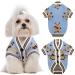 TENGZHI Dog Jumpers Puppy Sweaters v neck Bear Jacquard Short Sleeve Cardigan Dog Knit Sweater Clothing for dogs(Blue Bear M) Medium Blue Bear