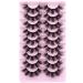 Goddenus 6D Curly Wispy Mink Lashes 20mm Thick D Curl - Dramatic Long False Eyelashes for Full, Fluffy Extensions - F-round Eye - Buy Online on GoSupps.com