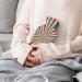 Color Stripe Hot Water Bottle with Plush Cover | Hand Warmer for Adults & Children - 26.5x15.3cm - International Shipping - Buy Online on GoSupps.com
