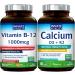 Innate Vitality Calcium 1200mg with D3 & K2 + Vitamin B12 1000mcg Methylcobalamin Bundle | Bone Density Energy Metabolism & Mental Clarity Support | Fast Dissolve Sublingual Non-GMO Peach Flavor