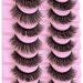 False Eyelashes Dramatic Curly 7D Mink Lashes - 10 Pairs Natural Fluffy Lashes Thick Fake Eyelashes (7D/08)