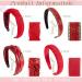 4 Pcs Red Rhinestone Leather Headbands - Women's Bling Crystal Diamond Accessories for Holiday, Birthday, Halloween, Cosplay - Valentine's Day Gift - Buy Online on GoSupps.com