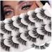 fdsmall False Eyelashes 8D Volume 15MM Wispy Long Fluffy Faux Mink Lashes Cat-Eye Natural Look False Eyelashes 7 Pairs (7 Pairs17)