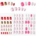 72 Pieces Kids False Nails Press on Artificial Nail Girl Fake Fingernail Kit Full Cover Short for Girls Children Nail Design Decoration 3 Boxes (Flower Dot and Heart)