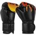 Flintronic Children's Boxing Gloves - 6oz Junior Kickboxing Muay Thai MMA Martial Arts Sparring (Ages 3-10) - Black Flame Style - Buy Online on GoSupps.com