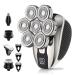 Bald Head Shaver for Men, JIMSTER 6 in 1 Electric Men Head Shaver IPX7 Waterproof with Hair Clippers/Nose Hair/Sideburns Trimmer Grooming Head Shaver kit, Cordless LED Bald Head Razor, USB Charge A-sliver