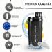 Buy Protein Shaker 'Heaven' 500 ml - Leak-Proof BPA Free with Sieve & Scale for Creamy Protein Shakes - Fitness Mixer Black - Buy Online on GoSupps.com