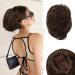 BARSDAR READES HAARDUTT Extension Short Pferdes Dutt Brown Hair Chignon With Kamm Clip Dutt Urban Condolas Dutz Dutt Synthetic Hair Part Extension for Women (Golden Chestnut Brown) 20cm Golden Chestnut Brown