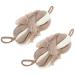 Mens Body Scrubber Stretch Back Sponge with Rope Handles 2Pcs Bathing Bath Shower Loofahs Mesh Pouf Shower for Men Women Bathroom Spa Washing Household Cleaning Tools Khaki