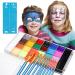 Lictin Face Body Painting Kit 26 Colors Rainbow Body Paint for Kids Adults Safe & Non-Toxic Water Based Split Cake Face Paint Palette Party Makeup Set for Halloween Christmas Cosplay