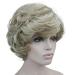 Lydell Women's Short Curly Wavy Wig Synthetic Hair Full Wig 6 inches (L16-613 Blonde with Highlights)