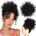 Adancyler Messy Bun Hair Piece for Women Curly Lightweight Fluffy Hair Bun Large Curly hair Drawstring Ponytail Extensions Short Synthetic Hairpieces Pony Tails Hair Extensions(Black) 10 Inch Black