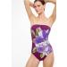 Gottex Women's Wild Flower Bandeau One Piece - Plum/Multicolor | International Shipping Available - Buy Online on GoSupps.com