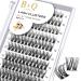 Cluster lashes 72 Clusters B&Q Lash Clusters D Curl Individual Cluster Lashes Natural Eyelash Clusters DIY Lash Extensions Soft Fluffy Cluster Eyelash Extensions (UK-FD-B46-D-8-16MIX) D-8-16 MIX B 46