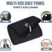 Mile High Life Tri-fold Golf Towel | Premium Microfiber Fabric | Waffle Pattern | Carabiner Clip | 14 Color Options - Black - Buy Online on GoSupps.com