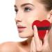 VOCOSTE 4 Pcs Loose Powder Puff - Soft Heart Shape Makeup Tool for Flawless Face - Short Plush Blender in Black & Red - Buy Online on GoSupps.com