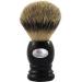 Hans Baier Exclusive Shaving Brush Real Silvertip Badger Hair - Plastic Handle Black