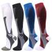4 Pairs Compression Socks for Men and Women 20-30 mmHg Compression Stockings Black+Blue+White+Red XX-Large-3X-Large