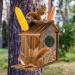 Garden Squirrel Feeder Wooden Squirrel Feeder House Large Capacity Squirrel Feeding Stations Easy to Fill Chipmunk Feeding Platform for Corn Peanuts Outside 32.5x12.5x21cm