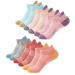 BUDERMMY Running Ankle Socks for Women Athletic Cotton Cushioned 5-6 Pairs Workout No Show Socks Women 8-10 Mixed Color