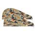 Tropical Leaves Dry Hair Cap 2 Piece Quick Drying Towel Set with Button Headband Super Absorbent Soft & Comfortable