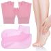 JECOMPRIS Moisturizing Gloves and Fingerless Socks Set Pink Gel Spa for Soften Repairing Dry Cracked Hands Feet Skin Care with Essential Oils lotions