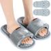 Hercicy 2 Pcs Shower Foot Scrubber Grey Silicone Shower Foot Scrubber with Non Slip Suction Cups for Massage Cleaning Exfoliation Relieving Fatigue and Promoting Foot Circulation