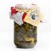 Broccoli turnip leaves friarielli in oil preserved in a glass jar ideal for aperitif appetizer salads pizza traditional production of Puglia without preservatives