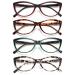 EYEURL 4 Pack Cat Eye Reading Glasses for Women Blue Light Blocking Readers Lightweight Spring Hinge Anti Eyestrain UV Fashion Eyeglasses +1.50 4-pack Mix Color 1.5 x