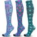 Compression stockings for women and men 20 30 mmHg ideal for nurses travel pregnancy 3 pairs of print mix 1 X-Large
