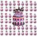 Educatgame 48 Kawaii Cupcake Toppers with 1 Happy Birthday Cake Topper Cute Cartoon Anime Themed Party Supplies Perfect for Birthday Party Decorations (A)