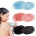 Ousiya Silicone Body Scrubber Loofah Exfoliating Body Brush Shower Scrubber for Kids Women Men All Kinds of Skin(3 Pack) Pink/Blue/Black