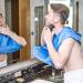MENFENG Beard and Hair Bib with Two Hooks - Blue | Beard Catcher for Sink - Family's Beard Apron for Shaving and Clippings - Keep Hair Off Clothes and Floor - Buy Online on GoSupps.com