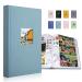 Photo album petual album 10x15 300 photos linen photo album for inserting 10x15 the memo insertion albums perfect for baby wedding & family photos (cyan-blue)