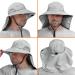 SUN CUBE Wide Brim Sun Hat with Neck Flap UPF50+ for Men Women - Light Grey - Buy Online on GoSupps.com