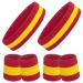 ONUPGO 6 Pieces Sweatbands Set - Including 2pcs Sports Headband and 4pcs Wristband Sports Band for Gym Workout & Yoga, Football Baseball Basketball Soccer Boxing & Tennis Red/Yellow/Red
