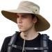 Muryobao Men's UPF 50+ Waterproof Wide Brim Bucket Fishing Hat - Beige - Buy Online on GoSupps.com