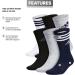 adidas Men's Athletic Cushioned Crew Socks 6-Pack - Large Cool Light Heather/Collegiate Navy/White - Buy Online on GoSupps.com