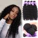 Deep Wave Human Hair Bundles (20 22 24 26) 9A Unprocessed Brazilian Virgin Human Hair Curly Wavy Human Hair 4 Bundles Can Be Bleached Natural Black Color Laritaiya
