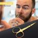 Utopia Care Gold Facial Hair Scissors for Men - Mustache, Beard & Nose Hair Trimming - Professional Stainless Steel - Buy Online on GoSupps.com