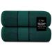 Fluffyn 100% Cotton Fancy Bath Sheets -Towels for Bathroom - Eco-Friendly, Super Soft, Highly Absorbent Bath Towels - Oeko-Tex Certified - 34" x 66" Inches (Dark Green, Bath Sheets Set of 2) Dark Green Bath Sheets Set of 2