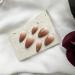Brown Almond Press On Nails - Short Gradient Acrylic False Nails | Glossy Full Cover for Women - Fall Winter Collection - Buy Online on GoSupps.com