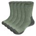 YUEDGE 5 pairs of sports socks for men breathable high performance hiking socks trekking socks 38-42 green