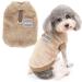 Zweita fleec winter jacket for small dogs warm winter coat sweater sweater soft fuzzy puppy clothing with D-ring for dishes cold weather pet clothing for chihuahua cats brown s s brown