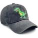 Boys' Skull Dinosaur Hat | Washed Vintage Embroidered Baseball Cap | Cute Funny Dinosaur - Black - Buy Online on GoSupps.com